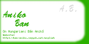 aniko ban business card