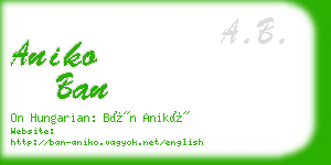 aniko ban business card